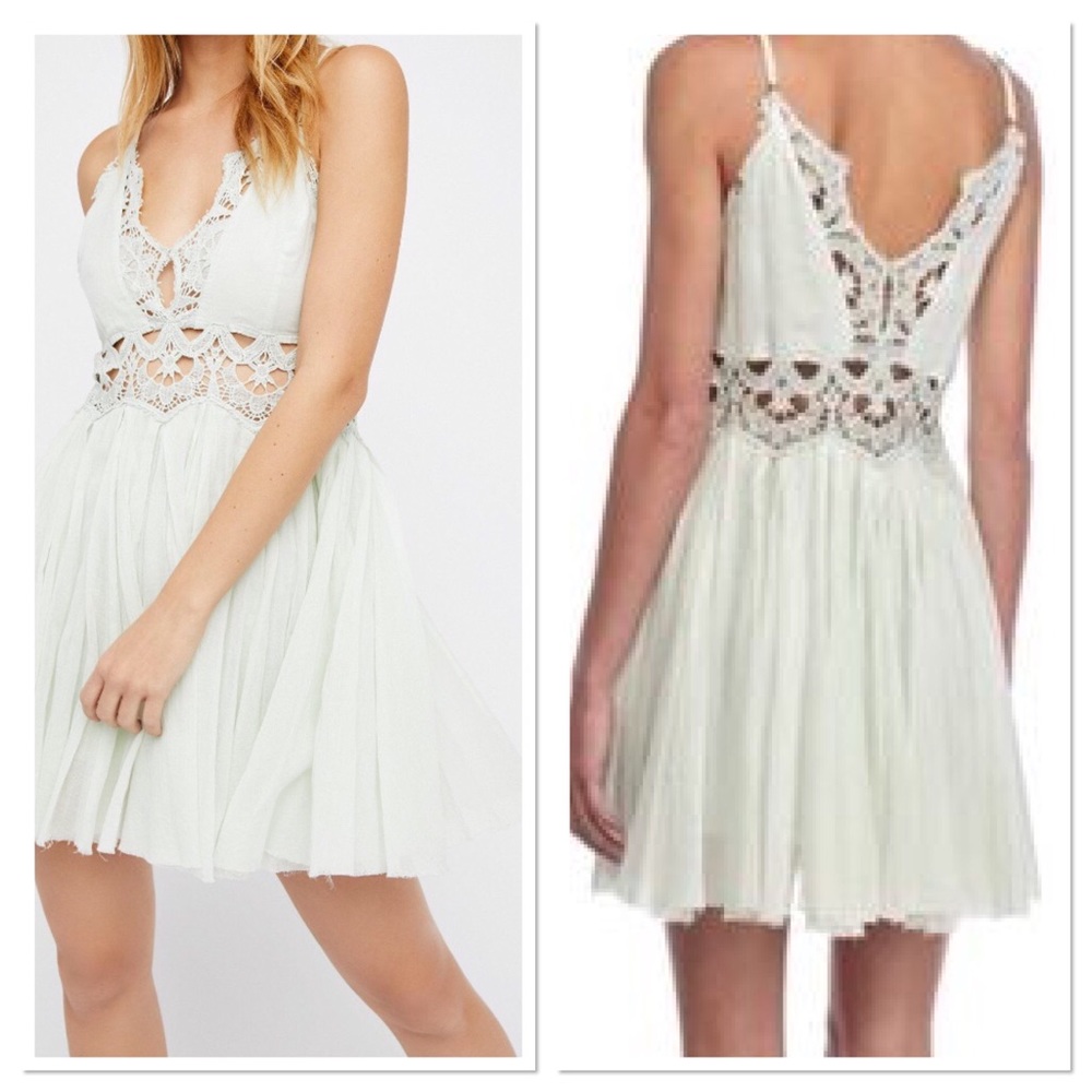 NWT free people one coast to cove mini dress mint